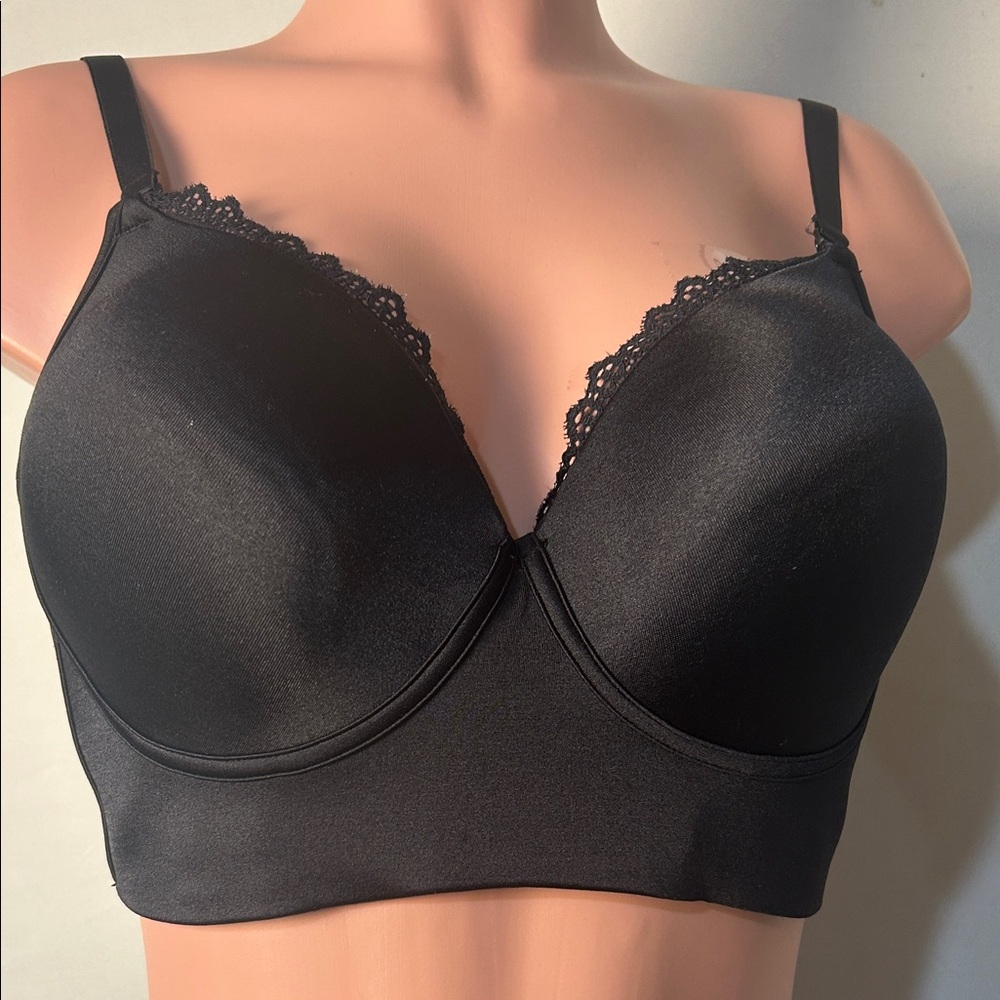 Leonisa Size 40 Black Bra Soft Full Coverage Cups Comfort